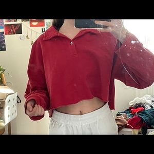 Red cropped sweatshirt